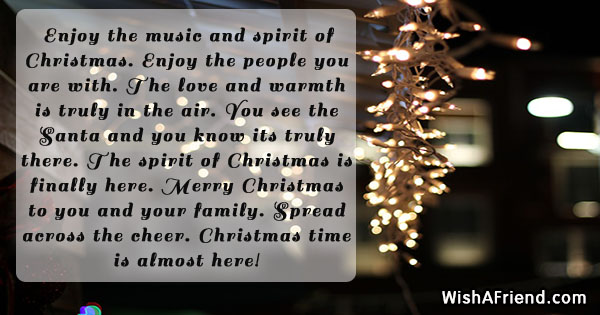 Enjoy the music and spirit of, Christmas Quote For Family