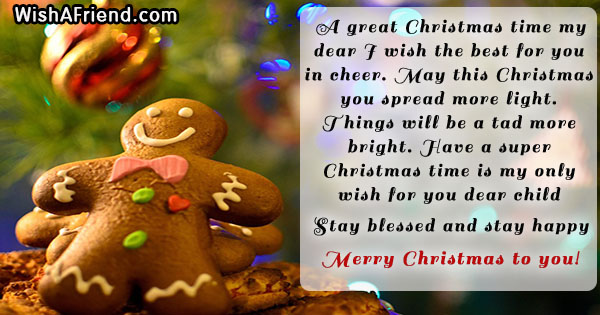 christmas messages for kids