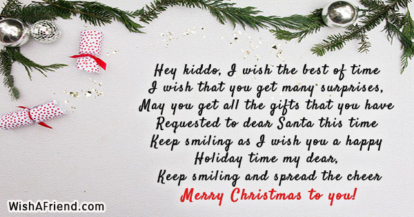 christmas messages for kids