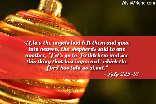 When The Angels Had Left Them Religious Christmas Quote