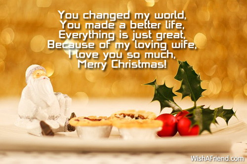 You Changed My World You Made Christmas Message For Wife