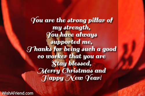 You Are The Strong Pillar Of Christmas Messages For Coworkers