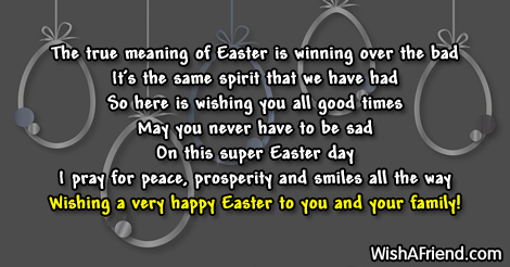 The true meaning of Easter is, Easter Message