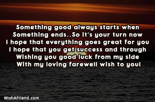 goodbye and good luck wishes