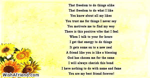 Freinds Poems - This list of friend poems is composed of the works of