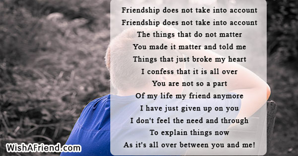 Broken Friendship Poems