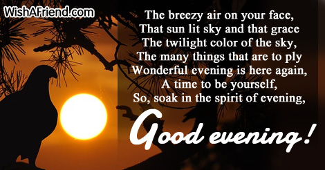 Image result for good evening poem