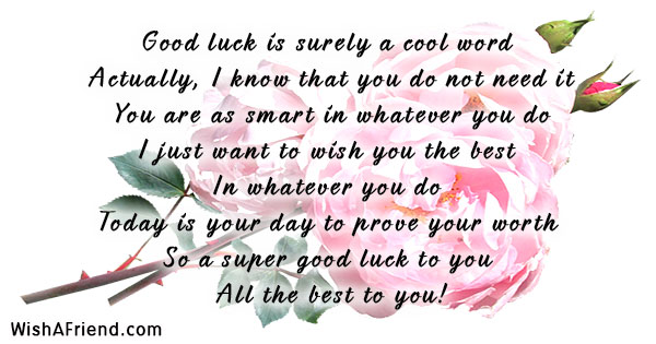 Good Luck For Exams