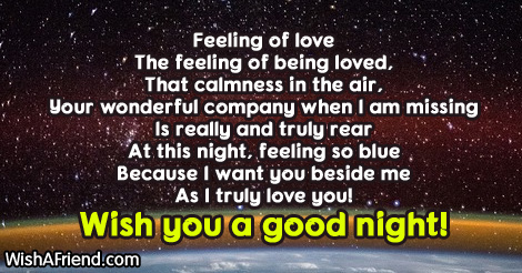 Love poems her night for Sweet Goodnight