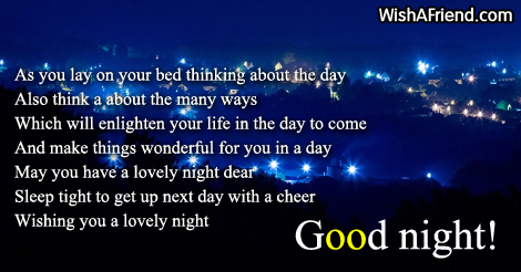 As you lay on your bed, Good Night Greetings