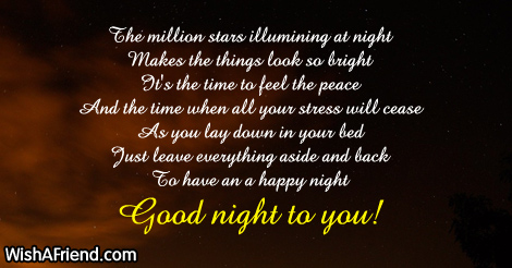 The million stars illumining at night, Good Night Greetings