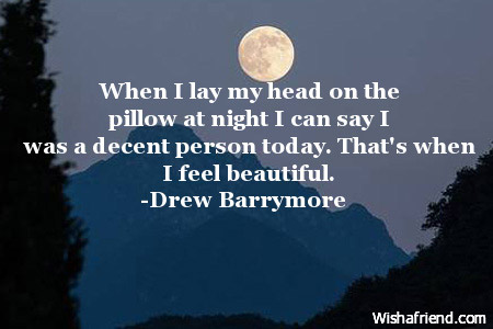 When I lay my head on, Good Night Quote