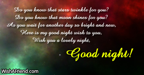 Night cute msg good Sweet Goodnight