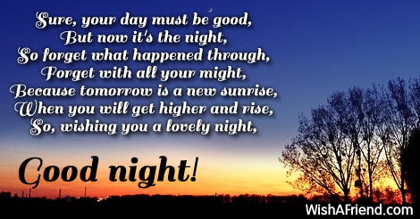 The night is slow, Good Night Poem