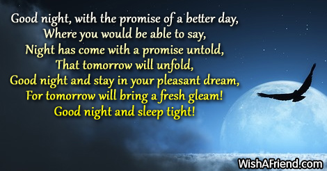 The promise of a better day, Good Night Poem