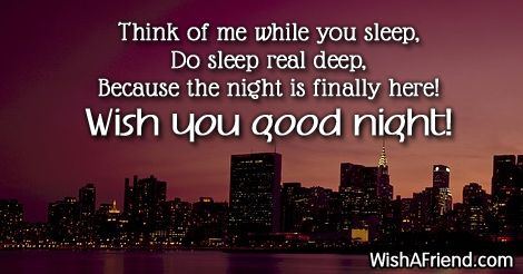 Think of me while you sleep, Do, Good Night Greetings