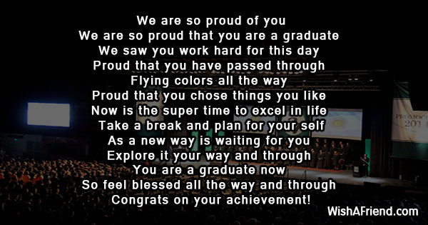 We Are So Proud Of You Graduation Poem