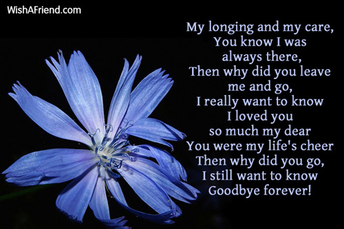 A to poem loved one goodbye saying Poems For