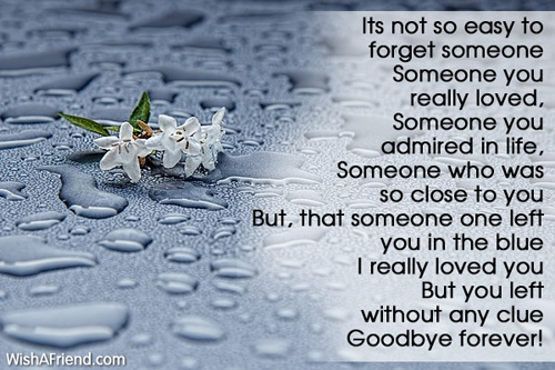 sad goodbye poems