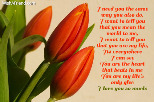 I need you the most in life , True Love Poem