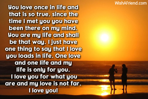 You love once in life and, Romantic Love Letters