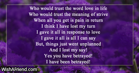 Betrayal Poems