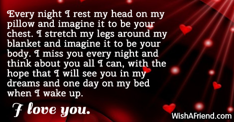 Every night I rest my head, I Love You Message