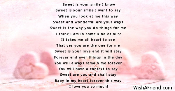 Sweet Is Your Smile I Know Sweet Love Poem