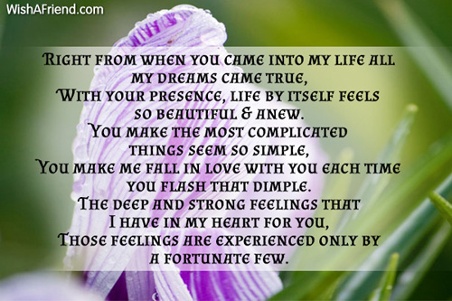 Right From When You Came Into My Life Love Poem