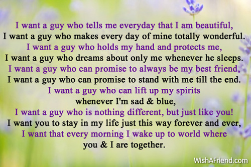 I Want A Guy Who Poem For Boyfriend