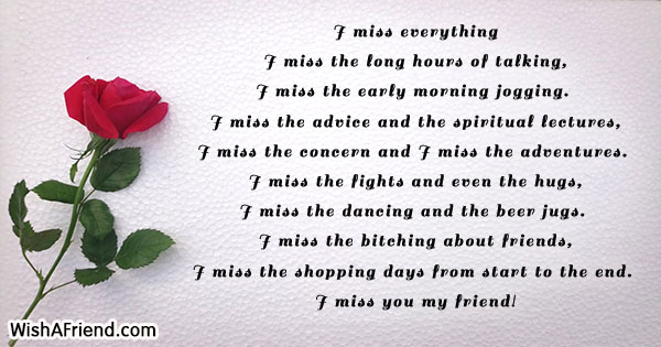 Thinking of you my friend poems