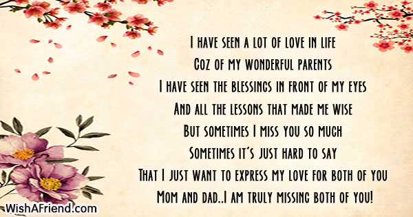 Missing You Messages For Parents