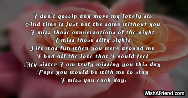 Missing You Messages For Sister