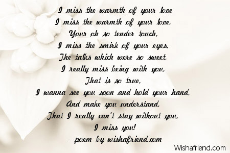 Missing You Poems For Girlfriend