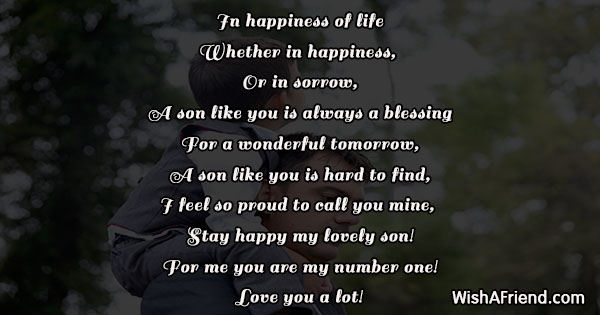 In Happiness Of Life Poem For Son