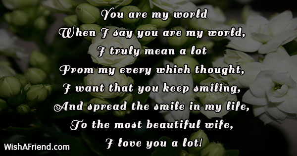 You Are My World Poem For Wife