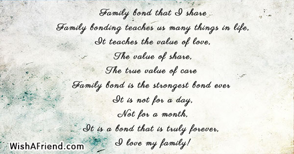 Family Bond That I Share Poem