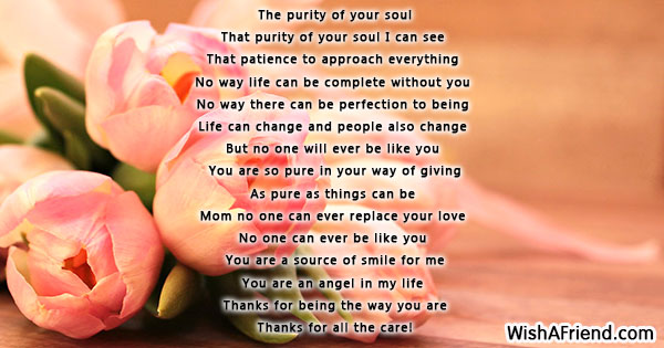 The purity of your soul , Poem For Mother