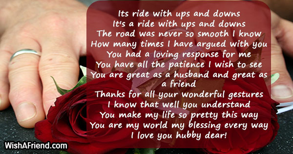 Its ride with ups and downs , Poem For Husband