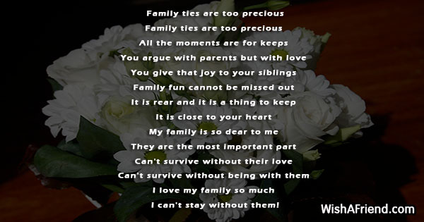 Family Ties Are Too Precious Poem