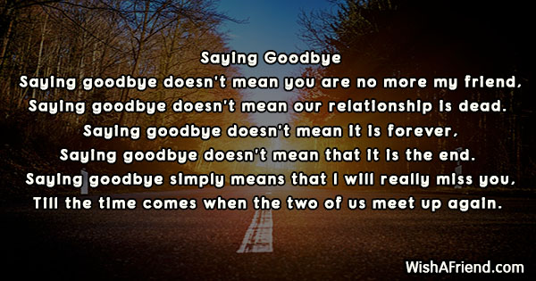 sad goodbye poems