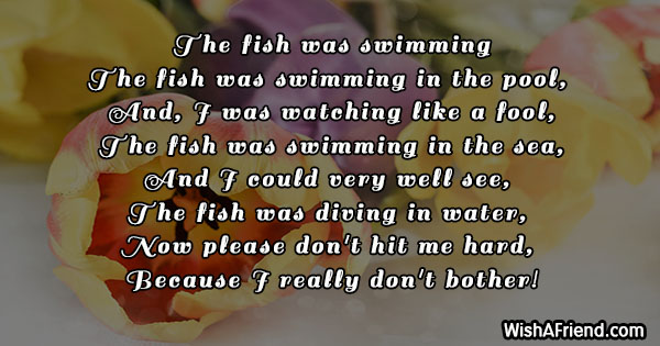 The fish was swimming , Funny Poem