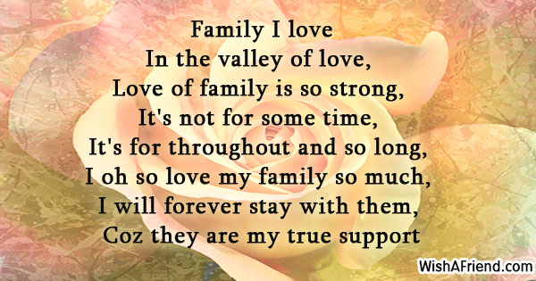 Family I Love Family Poem