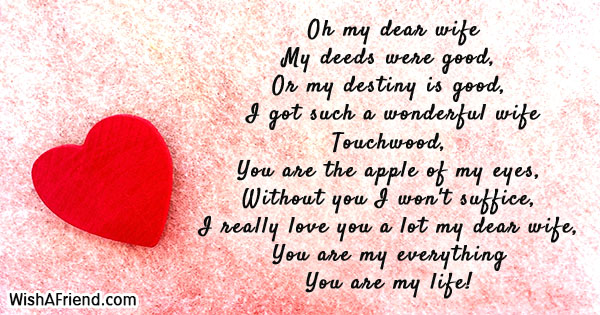 What my wife means to me poem