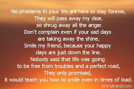 No Problems Are Forever, Poem About Life Quotes About Missing Her Smile
