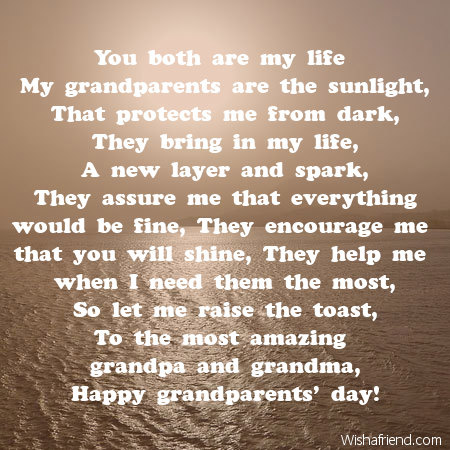 You Both Are My Life Poem For Grandparents Day