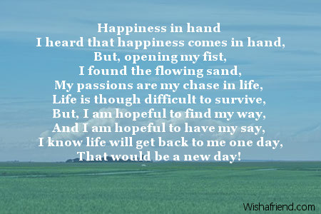 Happiness In Hand Poem About Life