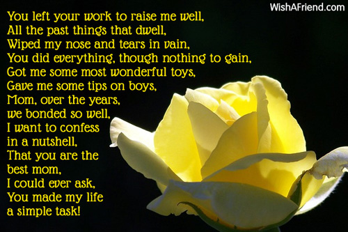 Mom I Love You Poem For Mother