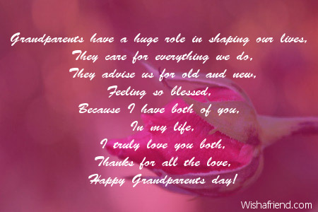 A Huge Role In Life Poem For Grandparents Day