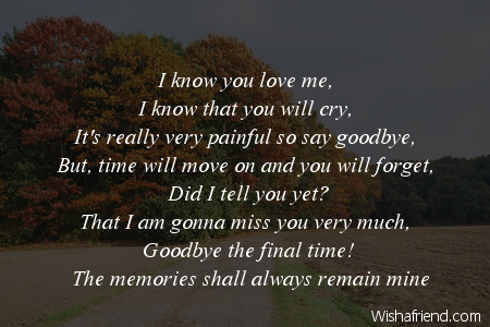 sad goodbye poems